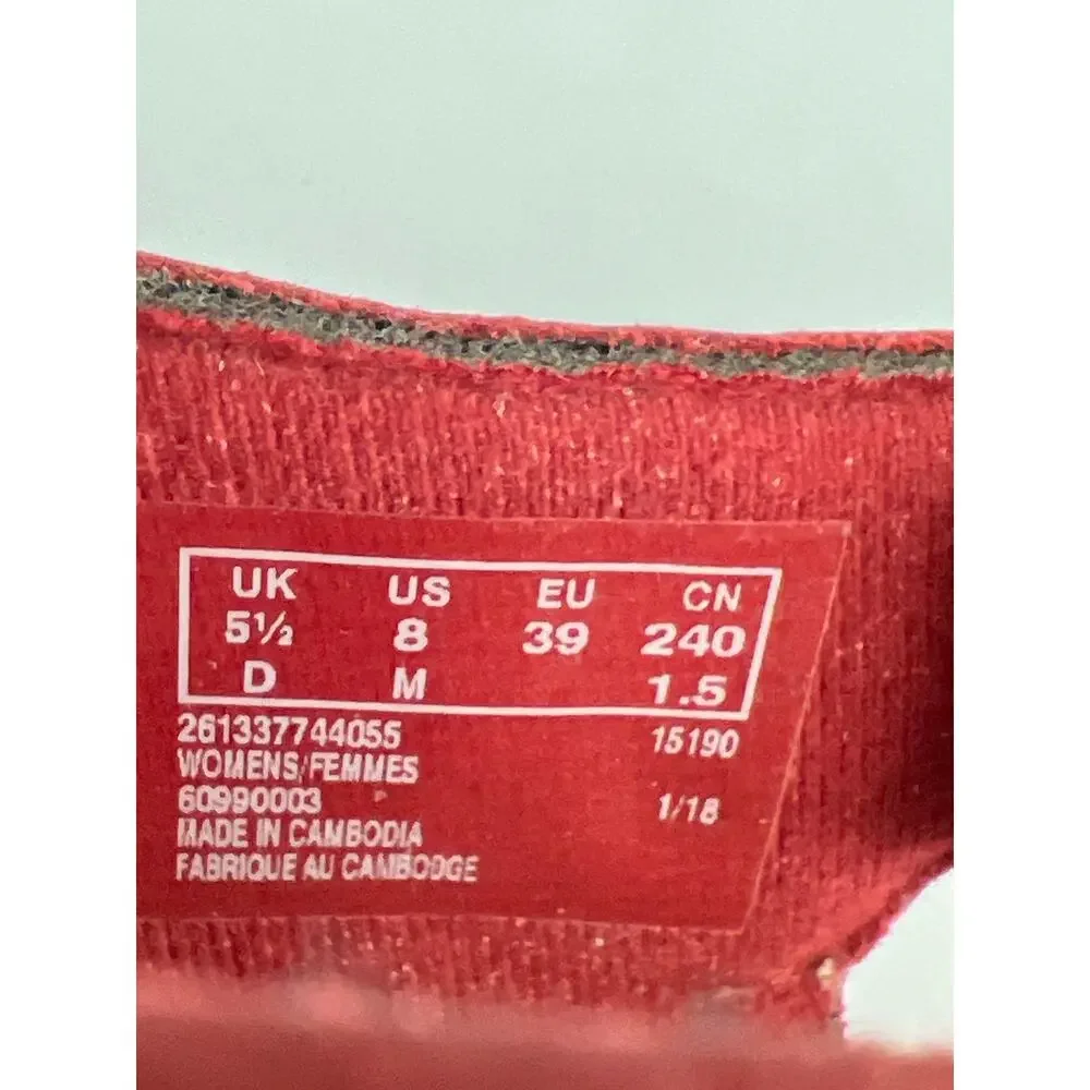 Clarks Collection Lafley Rosen Red Leather Espadrille Wedge Sandals Size 8